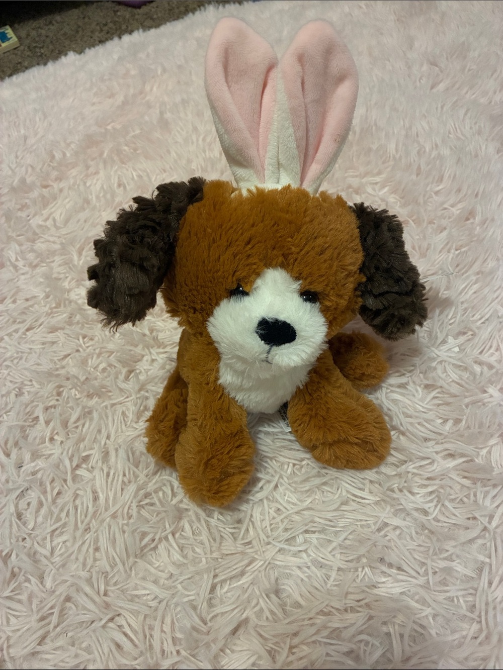 Plush Brown Dog With Bunny Ears